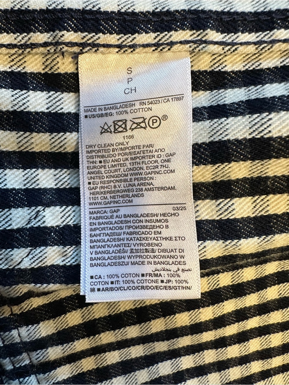 GAP × DÔEN Gingham Denim Chore Jacket Blue White Utility Barn Coat Size S - Picture 7 of 7